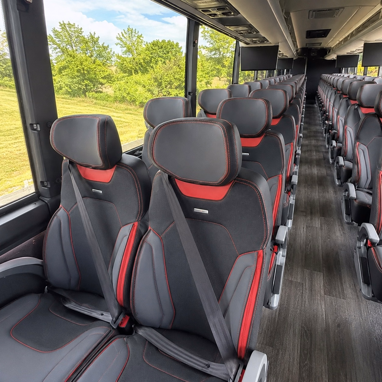asheville charter bus interior
